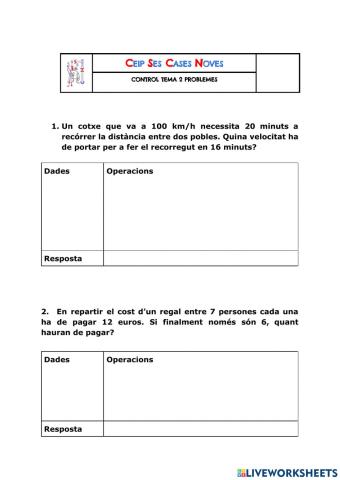 Control problemes segon trimestre