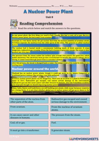 Nuclear power - reading