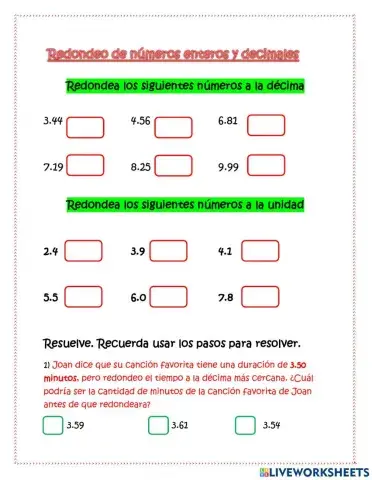 Redondear números decimales