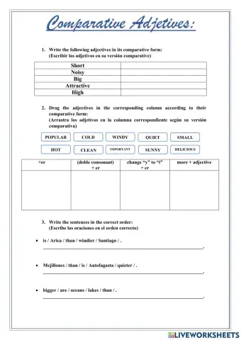 Comparative adjectives & Large numbers