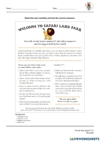 Welcome to Safari land Park