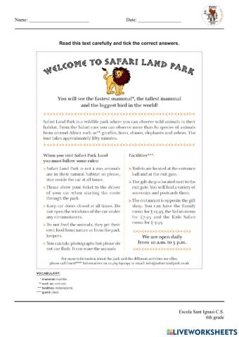 Welcome to Safari land Park