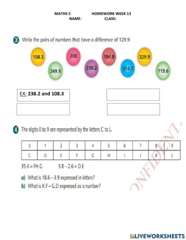 Maths 5 homework week 13