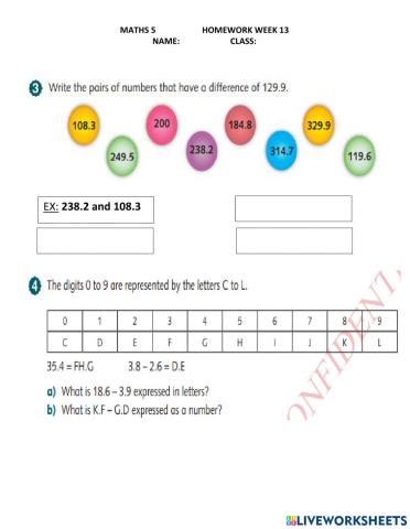 Maths 5 homework week 13