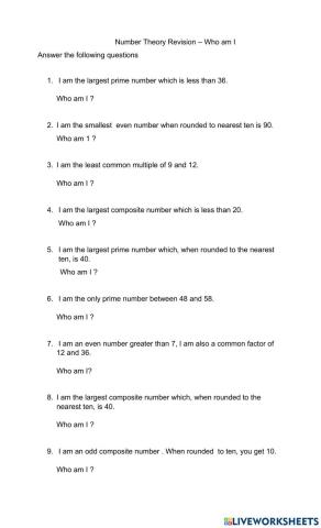 Who I am prime and composite number game