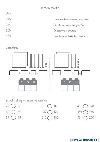 Repaso mates unidades 3 y 4 2ºep