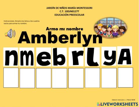 Armo  mi nombre Amberlyn