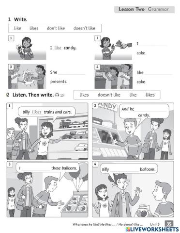 Unit 5 let's buy present