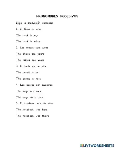 Pronombres posesivos