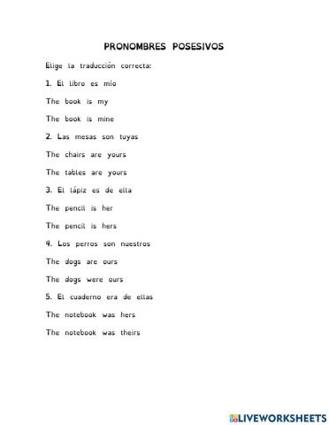 Pronombres posesivos