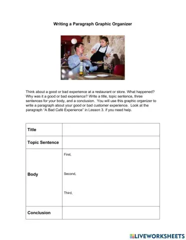 Paragraph Organizer Bad Cafe Experience