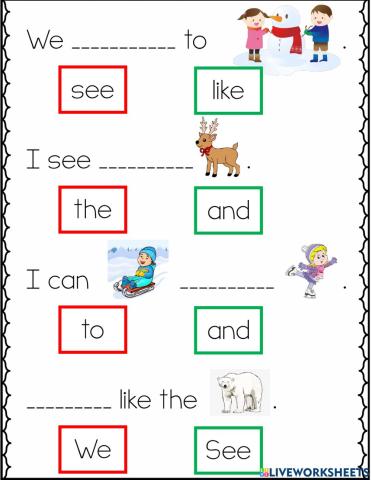 Journeys High Frequency Words Unit 2