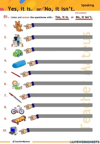 FF 1 - Unit 02 - PRESENT SIMPLE - Yes, it is  or  No, it isn't - Speaking