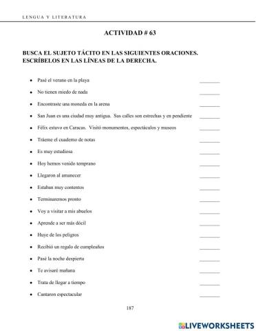 Sujeto Omitido o Tacito