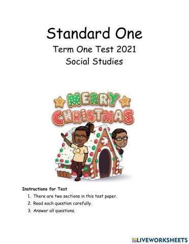 SOcial StudIES Standard 1 - Term 1