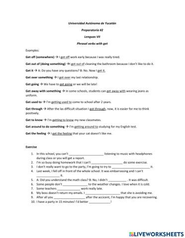 Phrasal verbs with get - Touchstone