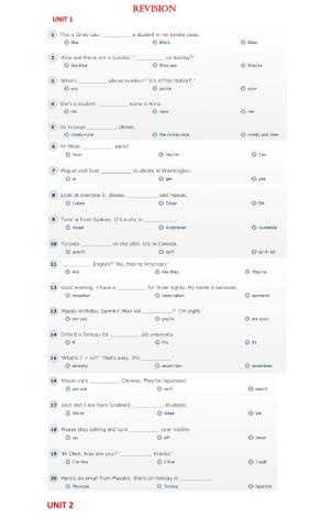 Final Revision - Elementary Level