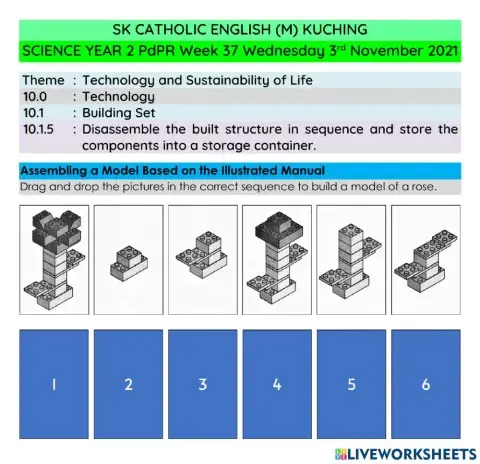 Science Year 2 PdPR Week 37 Wednesday 3rd November 20201 UNIT 10 TECHNOLOGY- Disassemble and Store Model