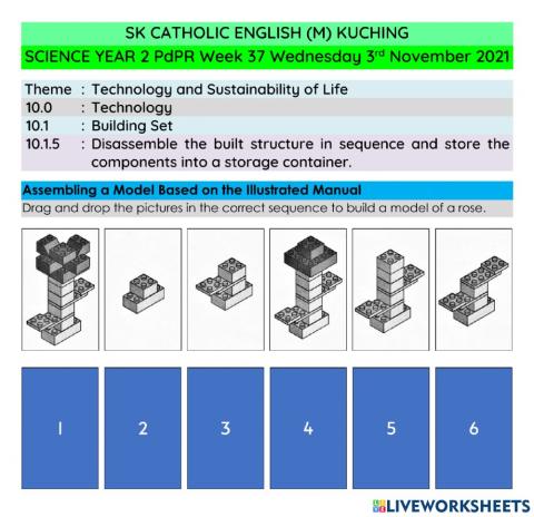 Science Year 2 PdPR Week 37 Wednesday 3rd November 20201 UNIT 10 TECHNOLOGY- Disassemble and Store Model