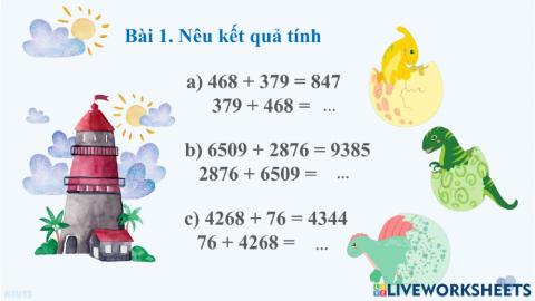 Tính chất giao hoán phép cộng