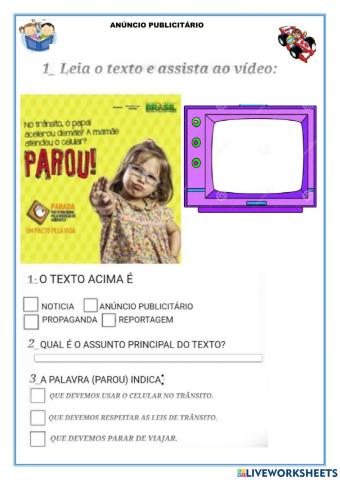 Genero textual anúncio publicitário
