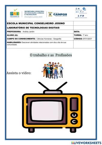Atividades sobre profissões