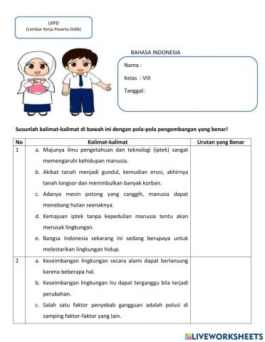 Menyusun kalimat yang benar