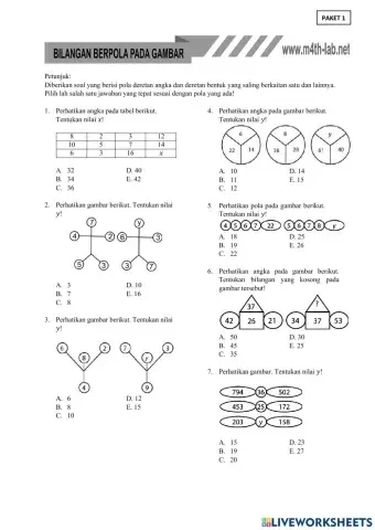 TPS Pakel 1 Bilangan Berpola pada Gambar
