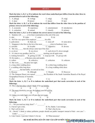 Ôn thi vào 10 - đề 6