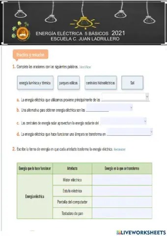 Transformaciones  energía eléctrica