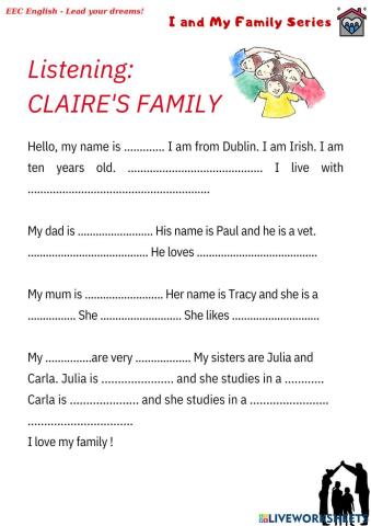 I and my family series worksheet 7