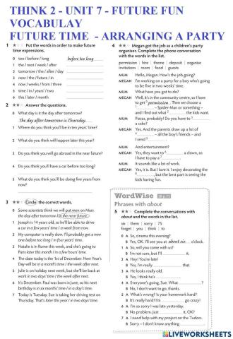 Think 2 - unit 7 - future fun - vocabulary