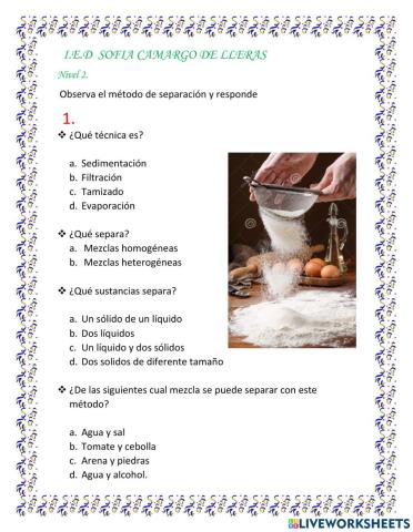 Metodos de separación de mezclas