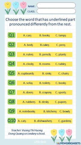 Grade 6: -s- and-z- sound