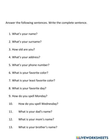 Personal information