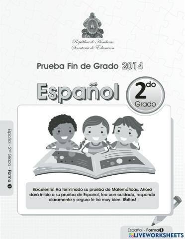 Prueba de fin de grado- español-segundo grado