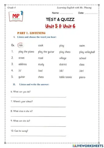 English 4 - Review Unit 5 -6