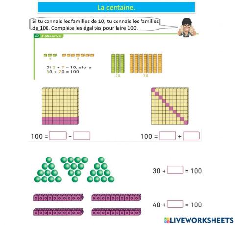 Mathematiques familles de 100 teacher geraldine s7