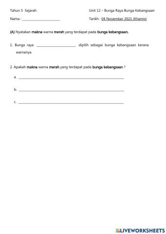 Unit 12 - Bunga Raya Bunga Kebangsaan