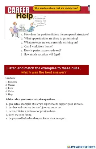 Job interview questions