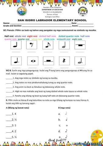 1Q Summative Test in Music 5