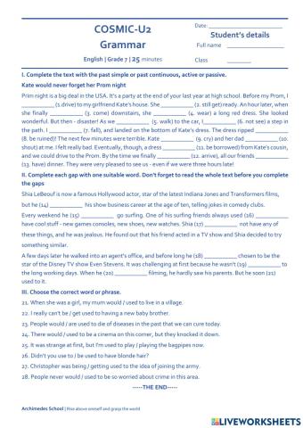 U2-B1+Practice-Past simple-Past continuous-used to vs would