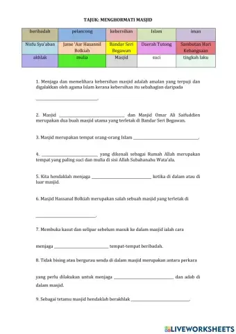 Cara menghormati dan adab ketika di masjid