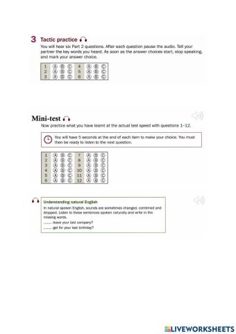 Weekly listening exercise