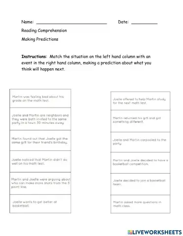 Making Predictions Match