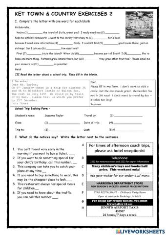 KET Town & Country Exercises