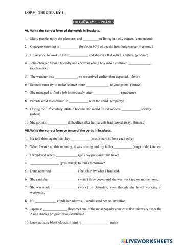 L9 - Giữa Kì 1 - Đề 1 - Phần 3