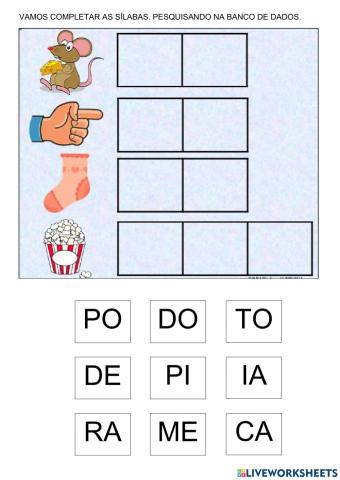 Complete as sílabas - 2