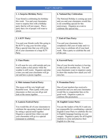 OC1 L5 - Party Prompts