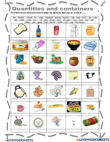 Containers and quantities